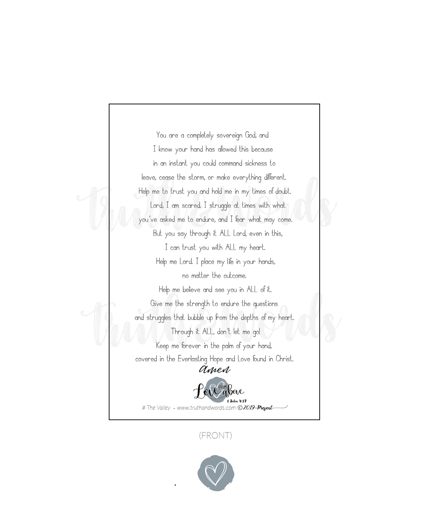 "The Valley" 4 X 6 Card 25 Pack