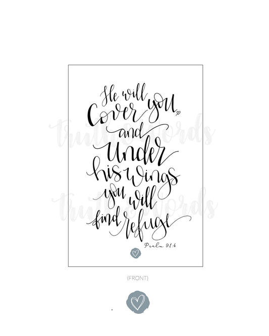 "Under His Wings" 4 X 6 Card 25 Pack